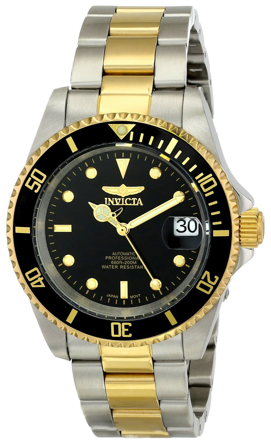 Invicta Miesten kello 8927OB Pro Diver Musta/Kullansävytetty teräs