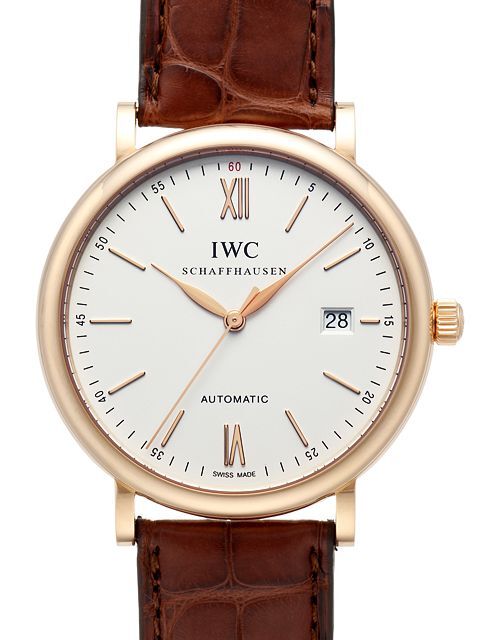 IWC Miesten kello IW356504 Portofino Hopea/Nahka Ø40 mm