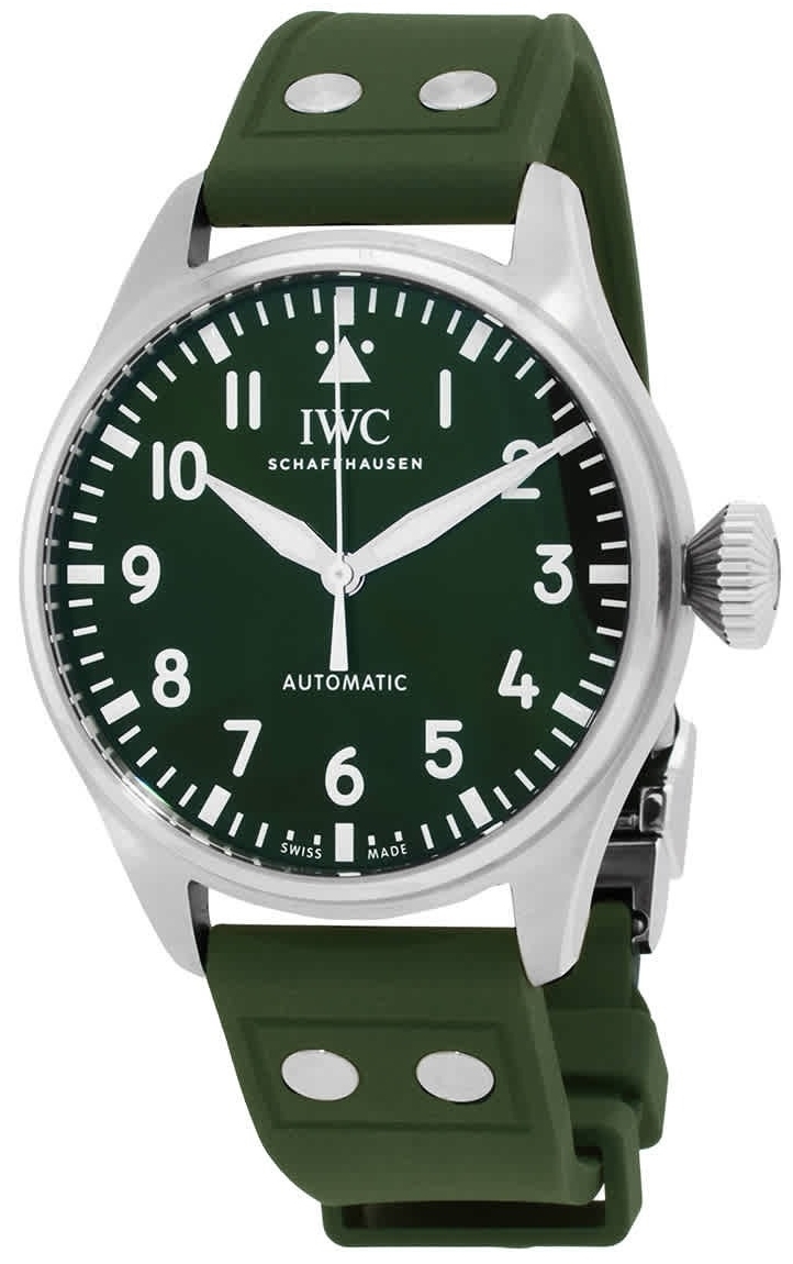 IWC Miesten kello IW329306 Pilots Vihreä/Kumi Ø43 mm