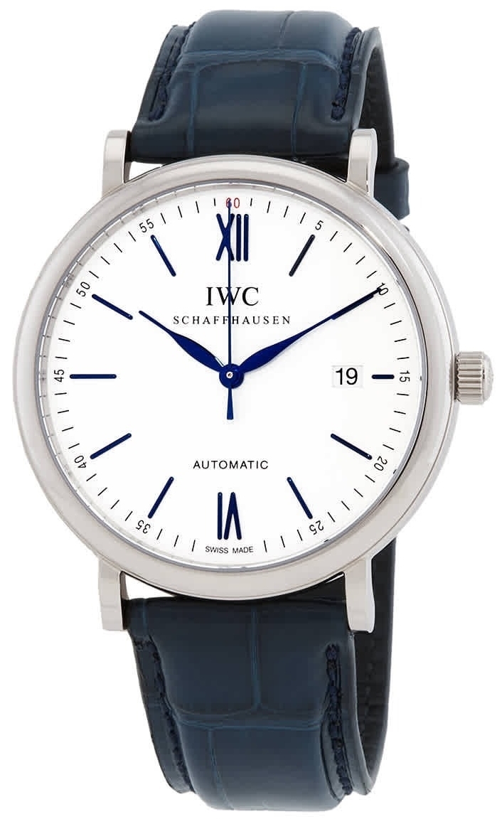 IWC Miesten kello IW356527 Portofino Valkoinen/Nahka Ø40 mm