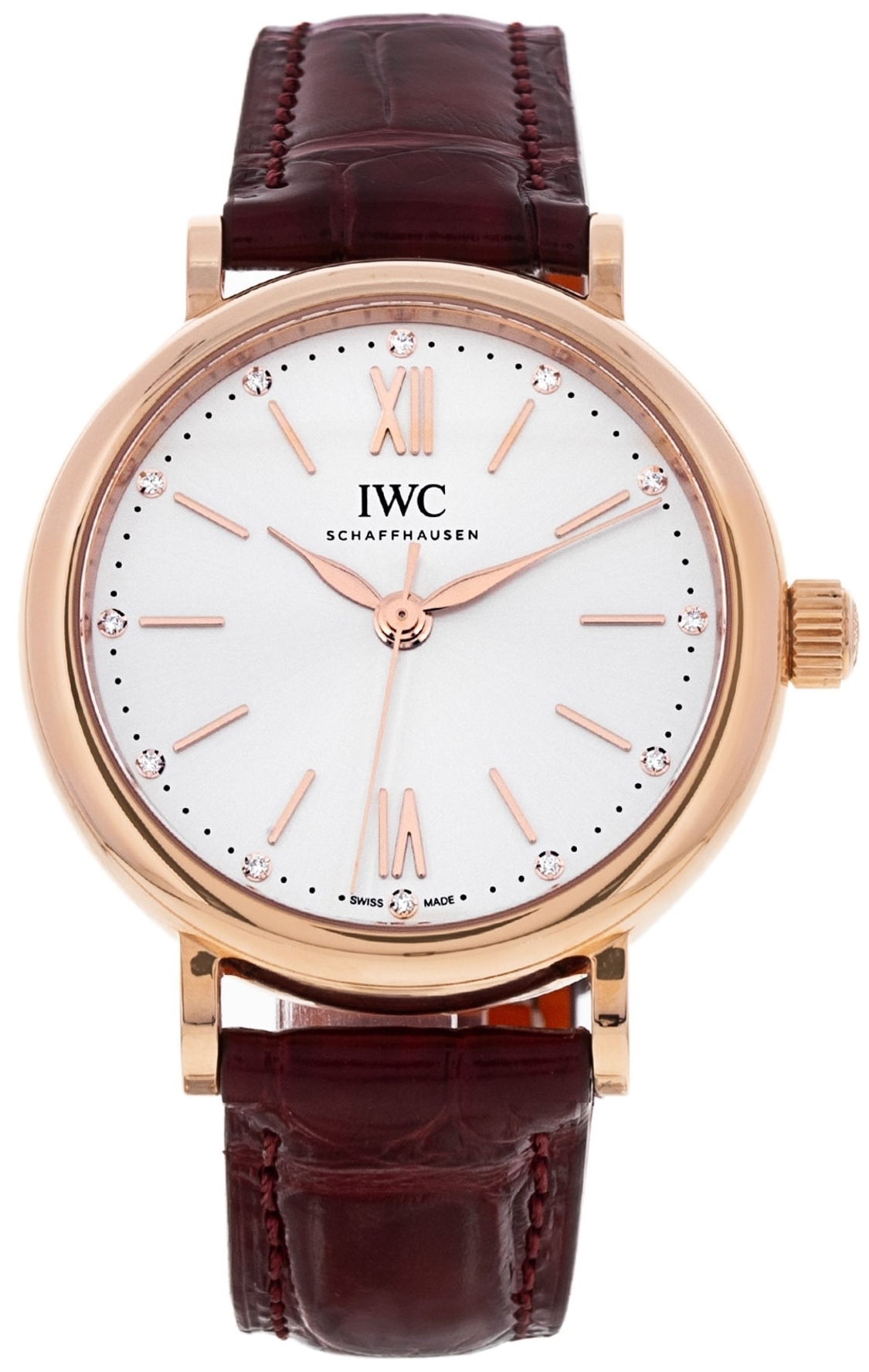 IWC Naisten kello IW357401 Portofino Hopea/Nahka Ø34 mm