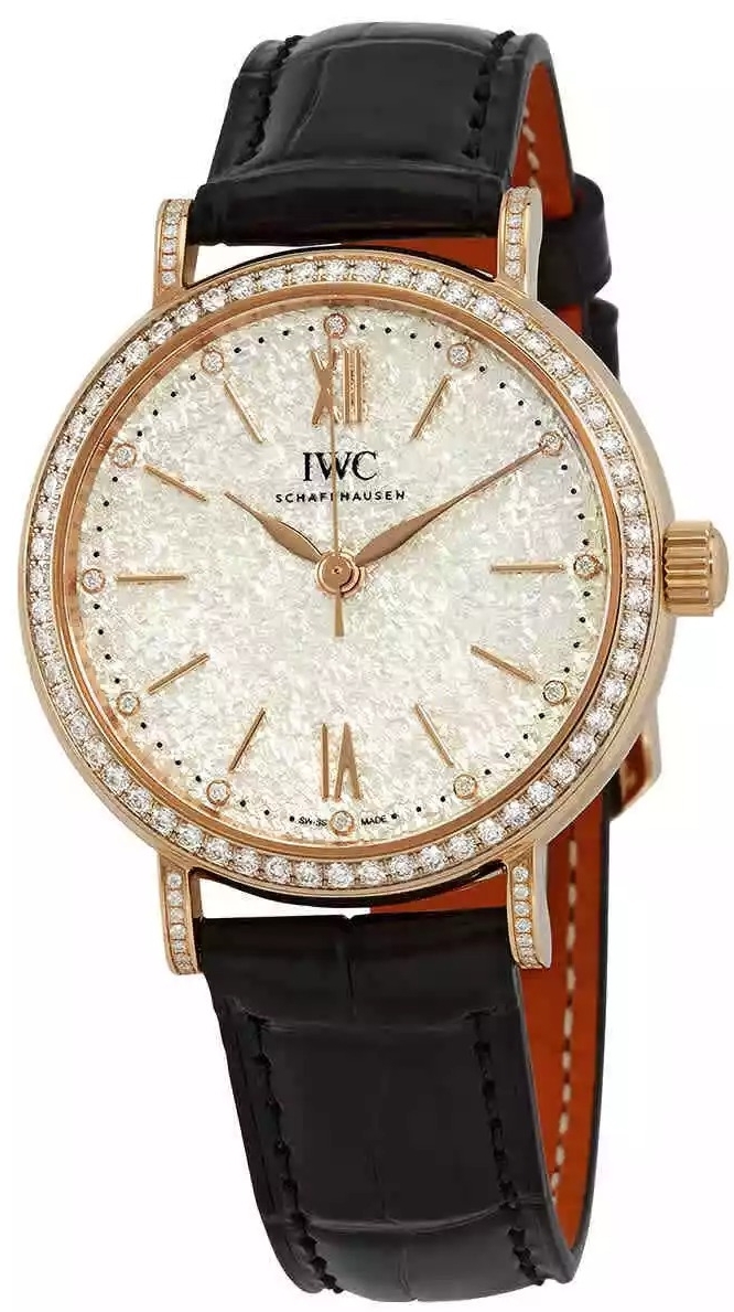 IWC Naisten kello IW357406 Portofino Hopea/Nahka Ø34 mm