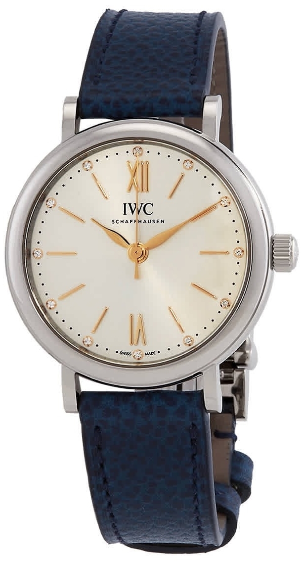 IWC Naisten kello IW357411 Portofino Hopea/Nahka Ø34 mm