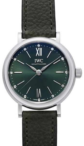 IWC Naisten kello IW357412 Portofino Vihreä/Nahka Ø34 mm