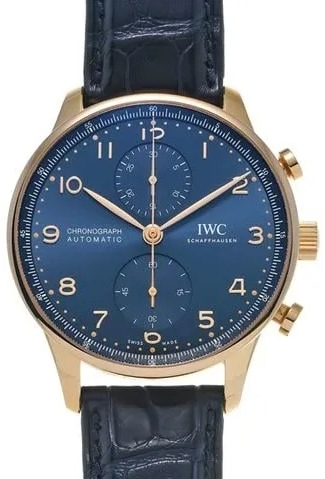 IWC Miesten kello IW371614 Portugieser Sininen/Nahka Ø41 mm