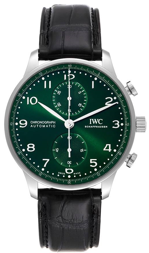 IWC Miesten kello IW371615 Portugieser Vihreä/Nahka Ø41 mm