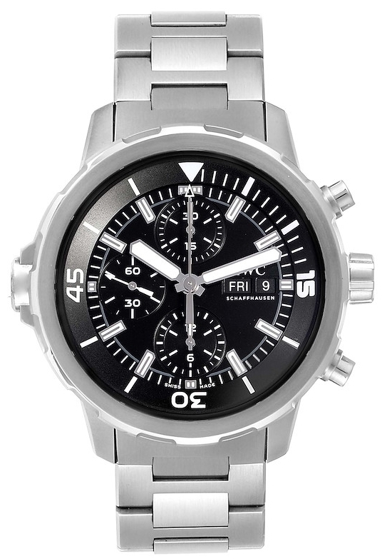 IWC Miesten kello IW376804 Aquatimer Chronograph Musta/Teräs Ø44 mm