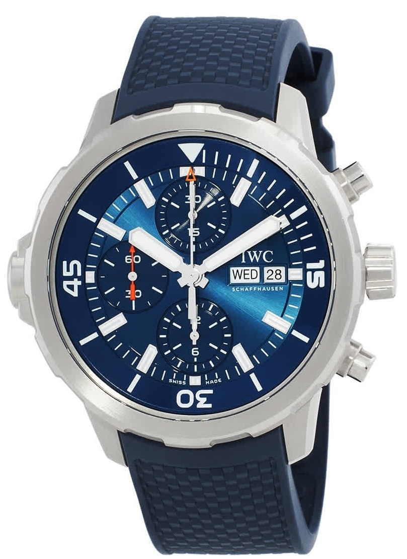 IWC Miesten kello IW376806 Aquatimer Sininen/Kumi Ø44 mm