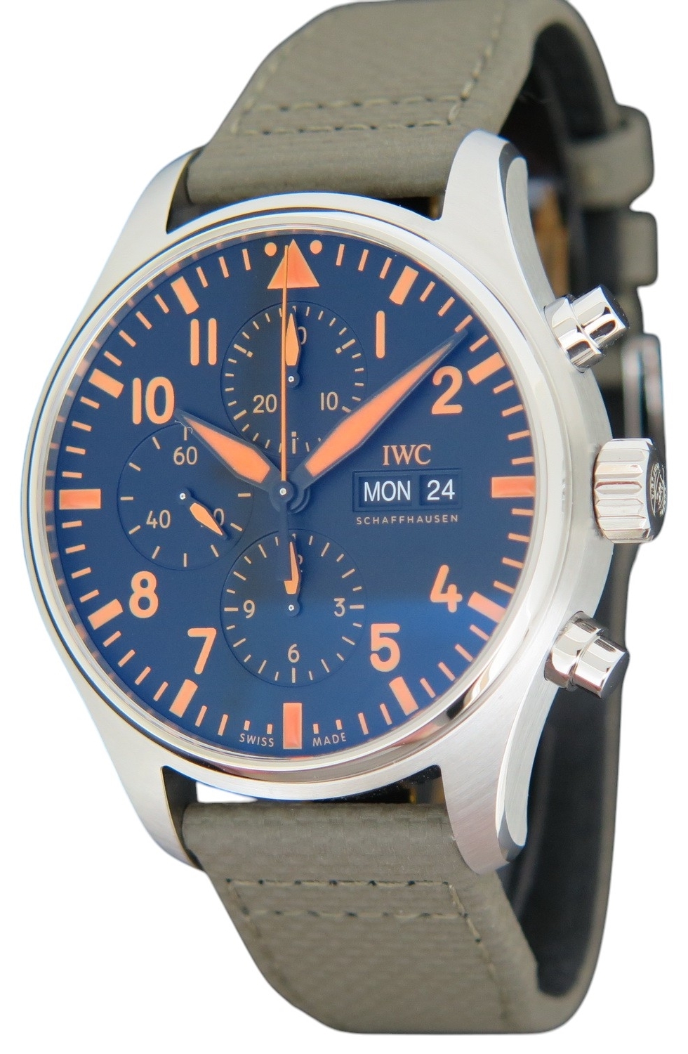 IWC Miesten kello IW377730 Pilots Musta/Nahka Ø43 mm