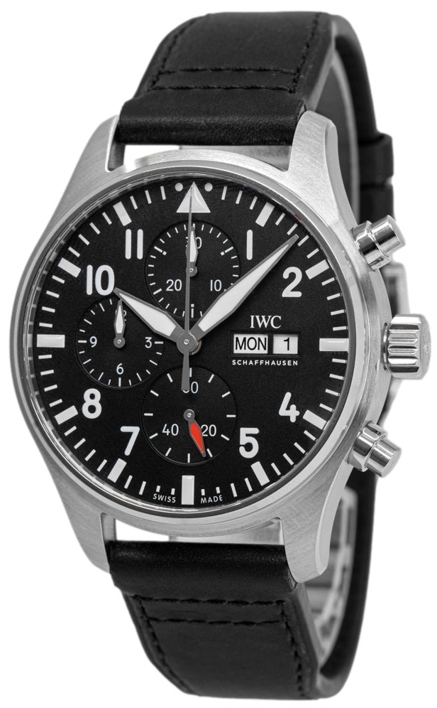 IWC Miesten kello IW378001 Pilots Musta/Nahka Ø43 mm