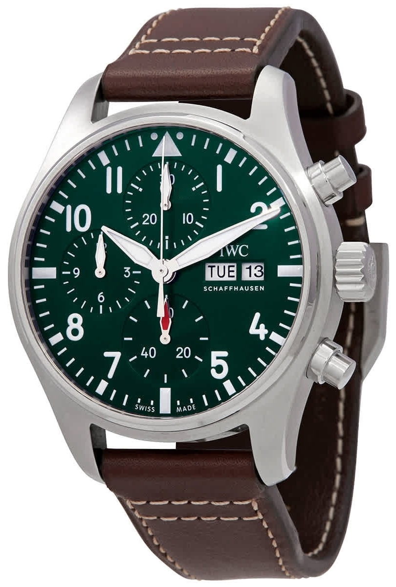 IWC Miesten kello IW388103 Pilots Vihreä/Nahka Ø41 mm