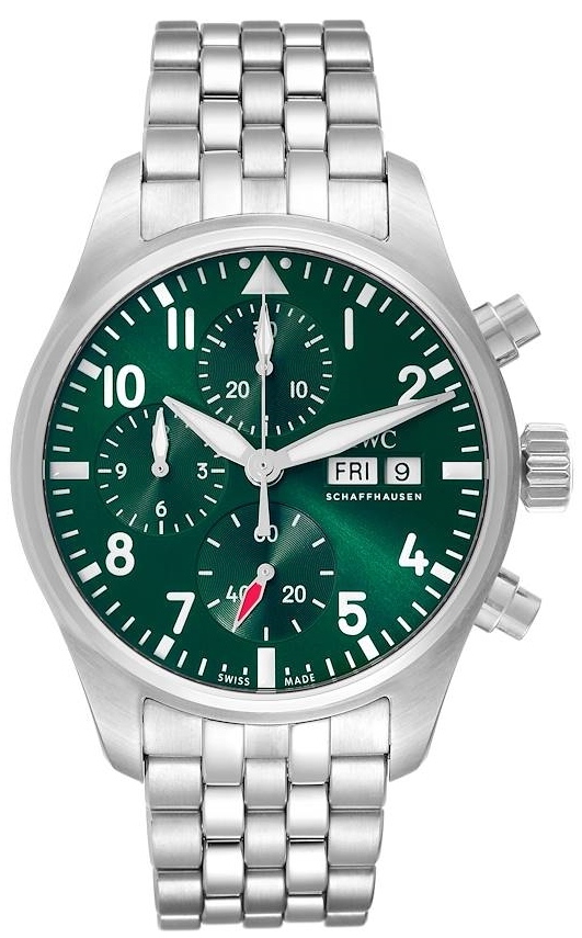 IWC Miesten kello IW388104 Pilots Vihreä/Teräs Ø41 mm