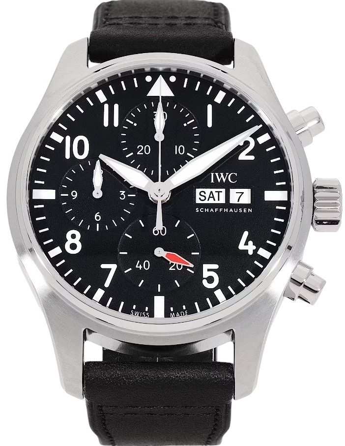 IWC Miesten kello IW388111 Pilots Musta/Nahka Ø41 mm