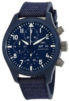 IWC Miesten kello IW389404 Pilots Sininen/Kumi Ø41.9 mm