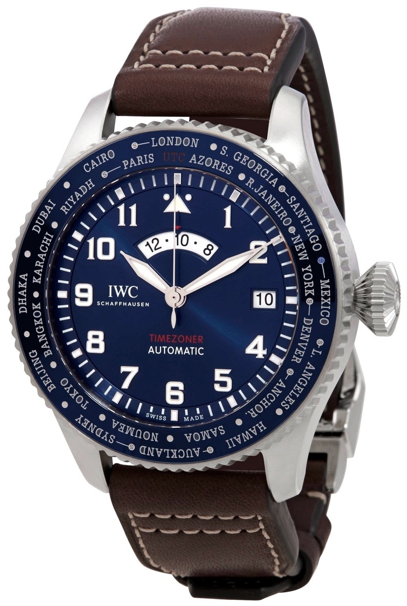 IWC Miesten kello IW395503 Pilots Sininen/Nahka Ø46 mm