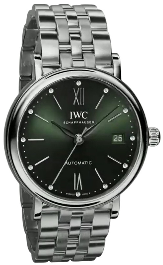 IWC Naisten kello IW458602 Portofino Vihreä/Teräs Ø37 mm