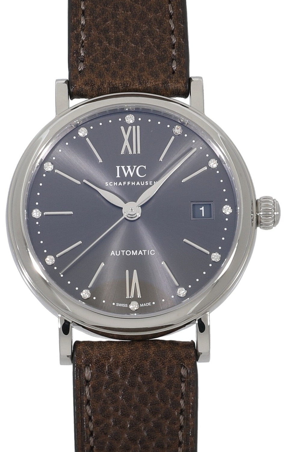 IWC Naisten kello IW458603 Portofino Harmaa/Nahka Ø37 mm