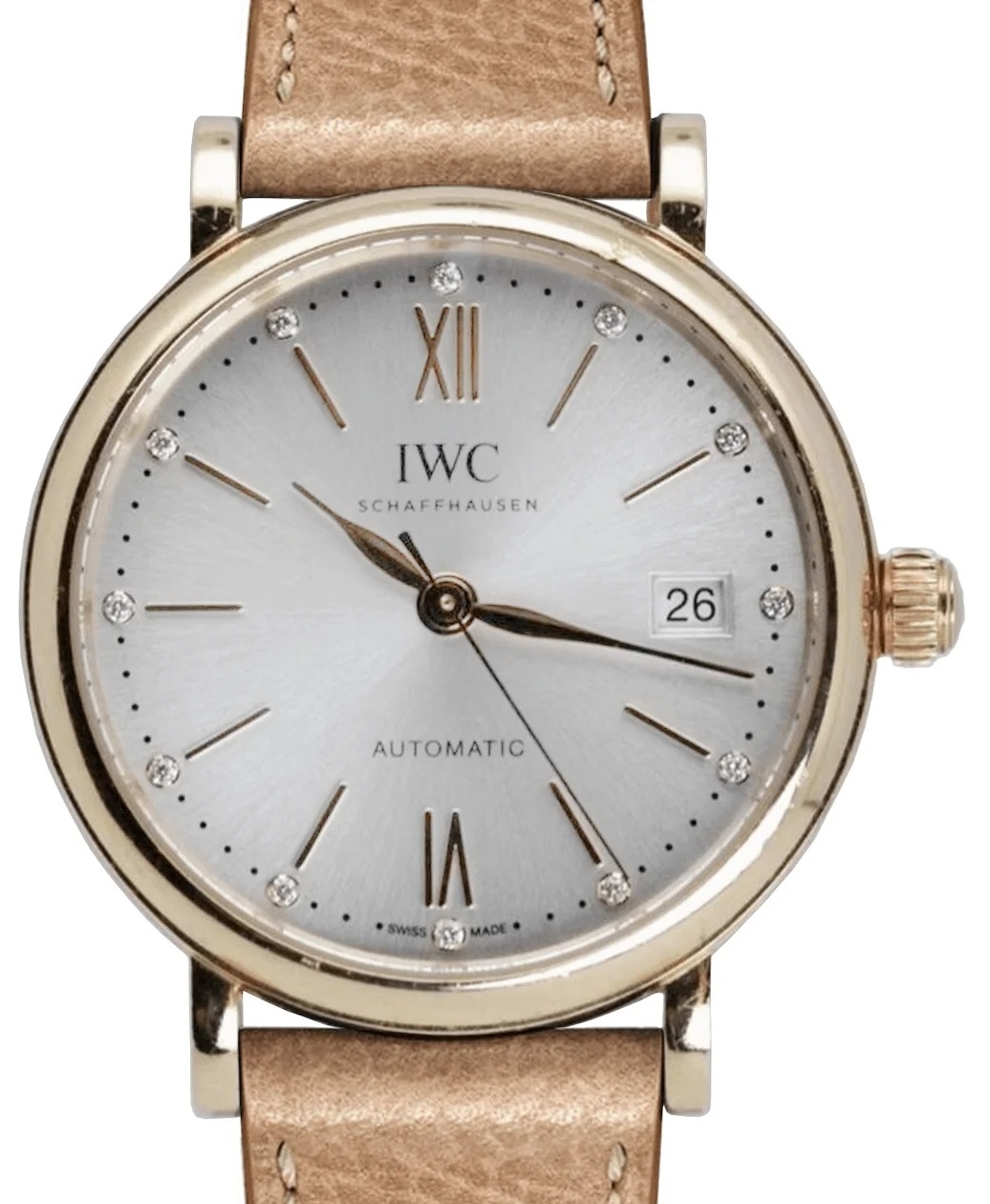 IWC Naisten kello IW458606 Portofino Hopea/Nahka Ø37 mm