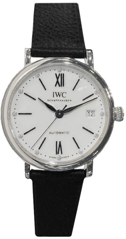 IWC Naisten kello IW458610 Portofino Hopea/Nahka Ø37 mm