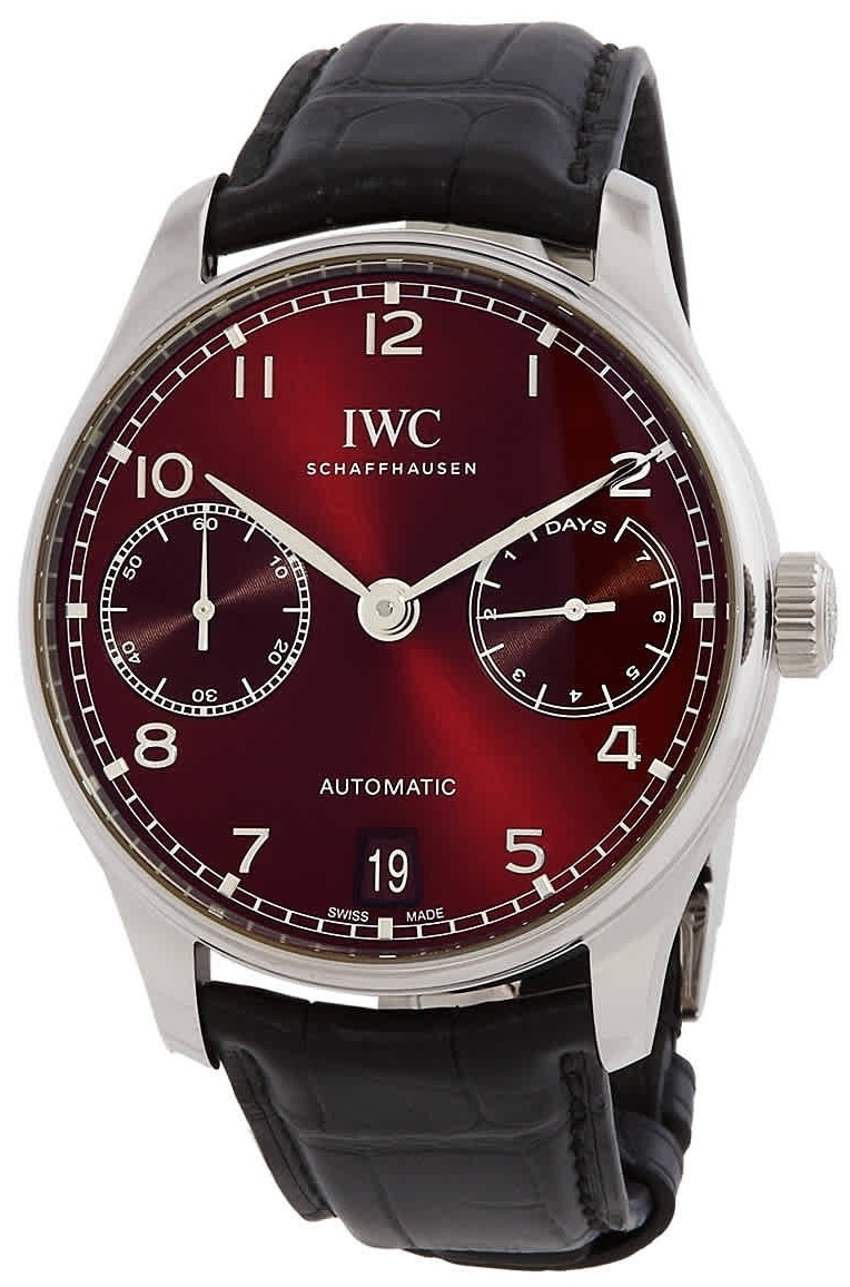 IWC Miesten kello IW500714 Portugieser Punainen/Nahka Ø42.3 mm