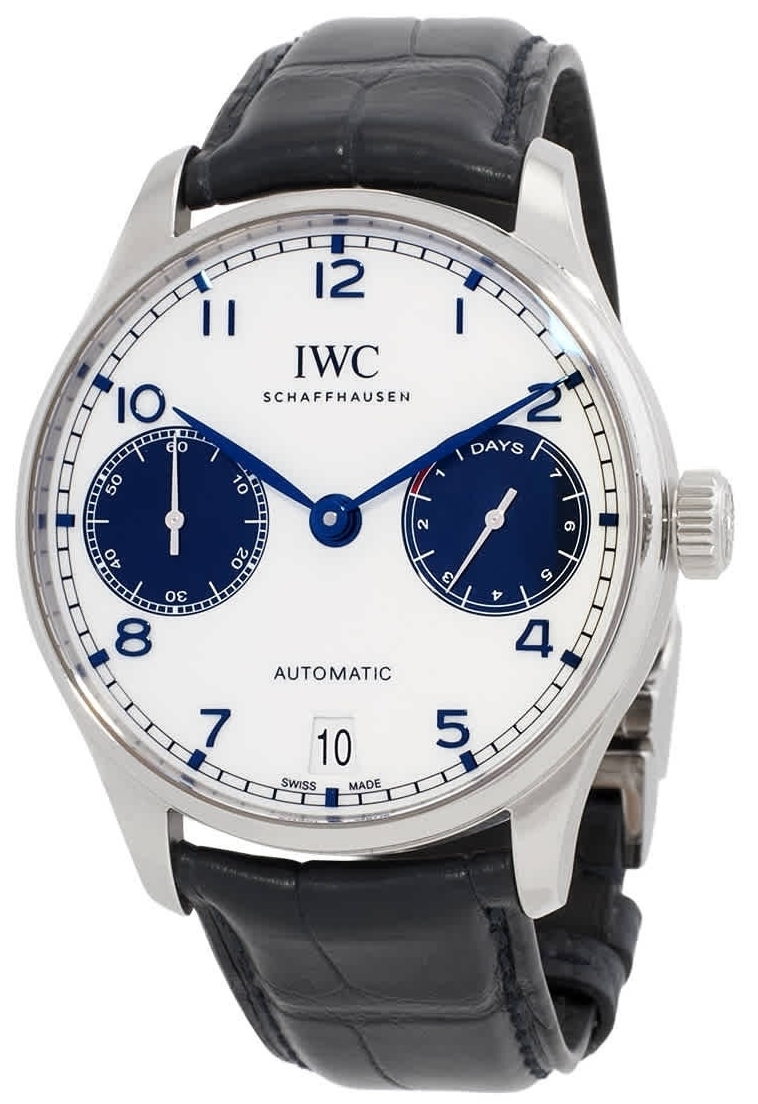 IWC Miesten kello IW500715 Portugieser Valkoinen/Nahka Ø42.3 mm