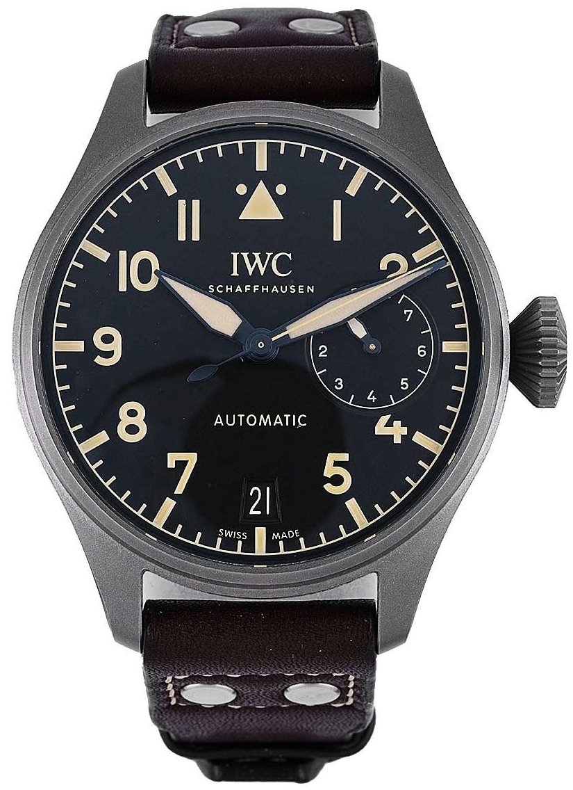 IWC Miesten kello IW501004 Pilots Musta/Nahka Ø46.2 mm