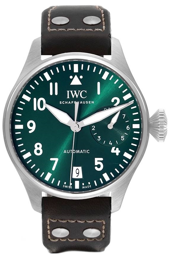 IWC Miesten kello IW501015 Big Pilot Vihreä/Nahka Ø46.2 mm