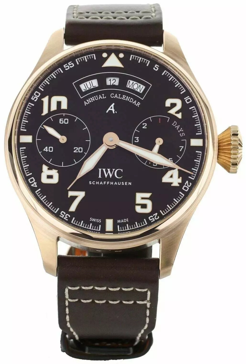 IWC Miesten kello IW502706 Pilots Spitfire Ruskea/Nahka Ø46.2 mm