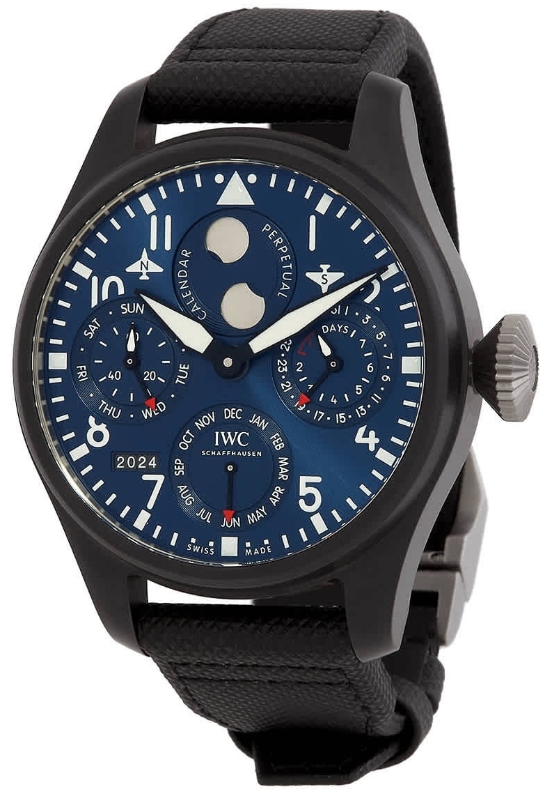 IWC Miesten kello IW503001 Pilots Sininen/Nahka Ø46.5 mm