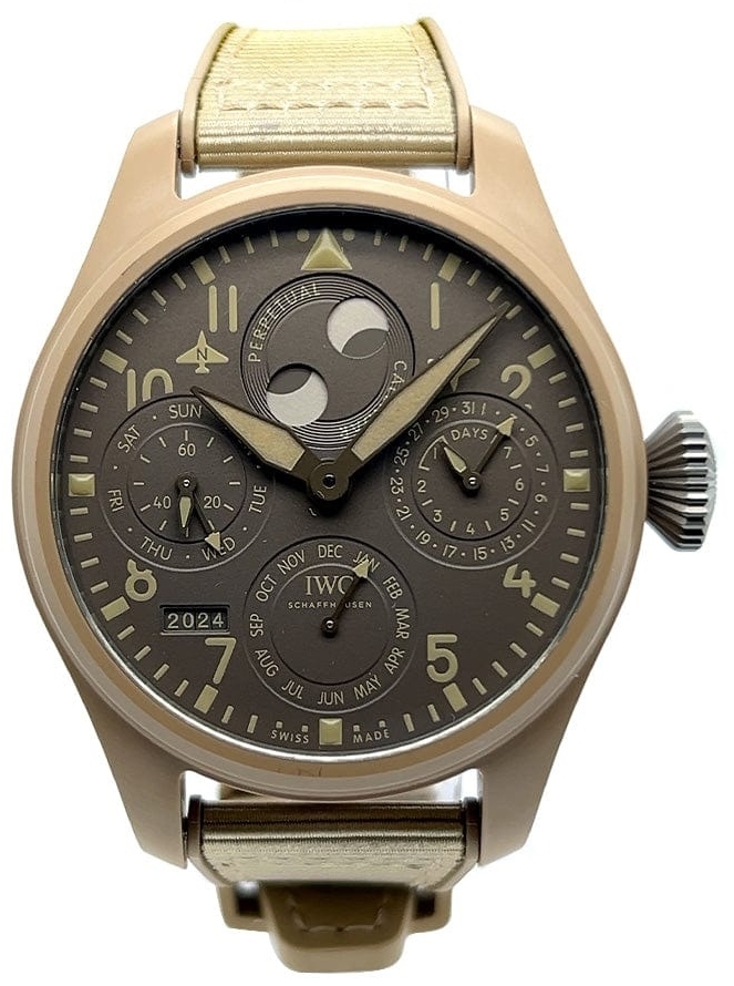 IWC Miesten kello IW503004 Big Pilot Harmaa/Kumi Ø46.5 mm