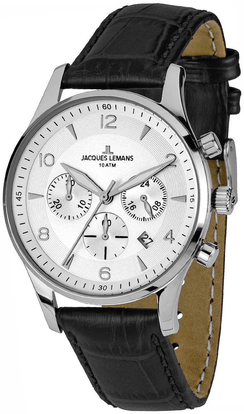 Jacques Lemans London Miesten kello 1-1654B Hopea/Nahka Ø40 mm