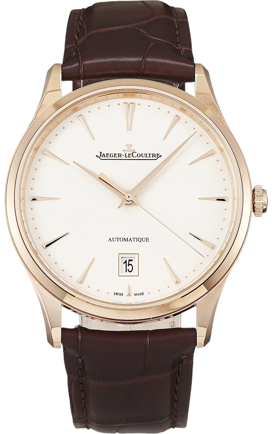 Jaeger LeCoultre Miesten kello 1232510 Master Ultra Thin Beige/Nahka