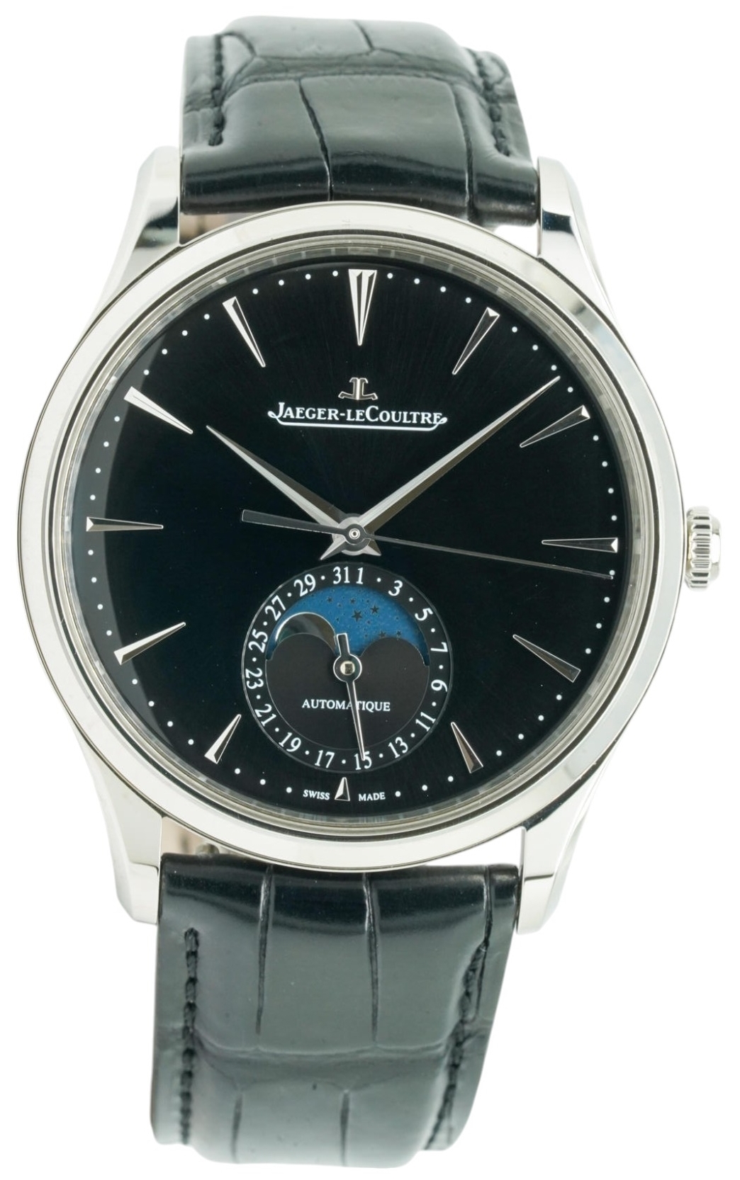 Jaeger LeCoultre Miesten kello 1368471 Master Ultra Thin Musta/Nahka