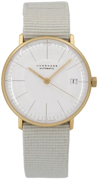 Junghans Naisten kello 27/7006.02 Max Bill Valkoinen/Tekstiili Ø34 mm