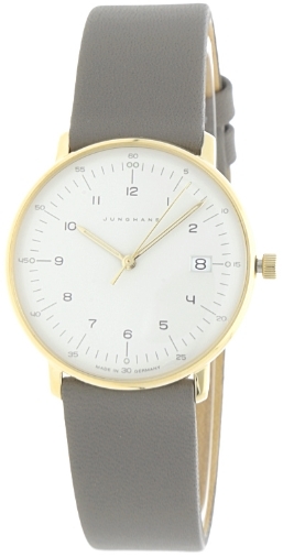 Junghans Naisten kello 47/7854.02 Max Bill Hopea/Nahka Ø32.7 mm