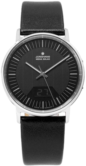 Junghans Miesten kello 56/4220.00 Milano Musta/Nahka Ø39 mm