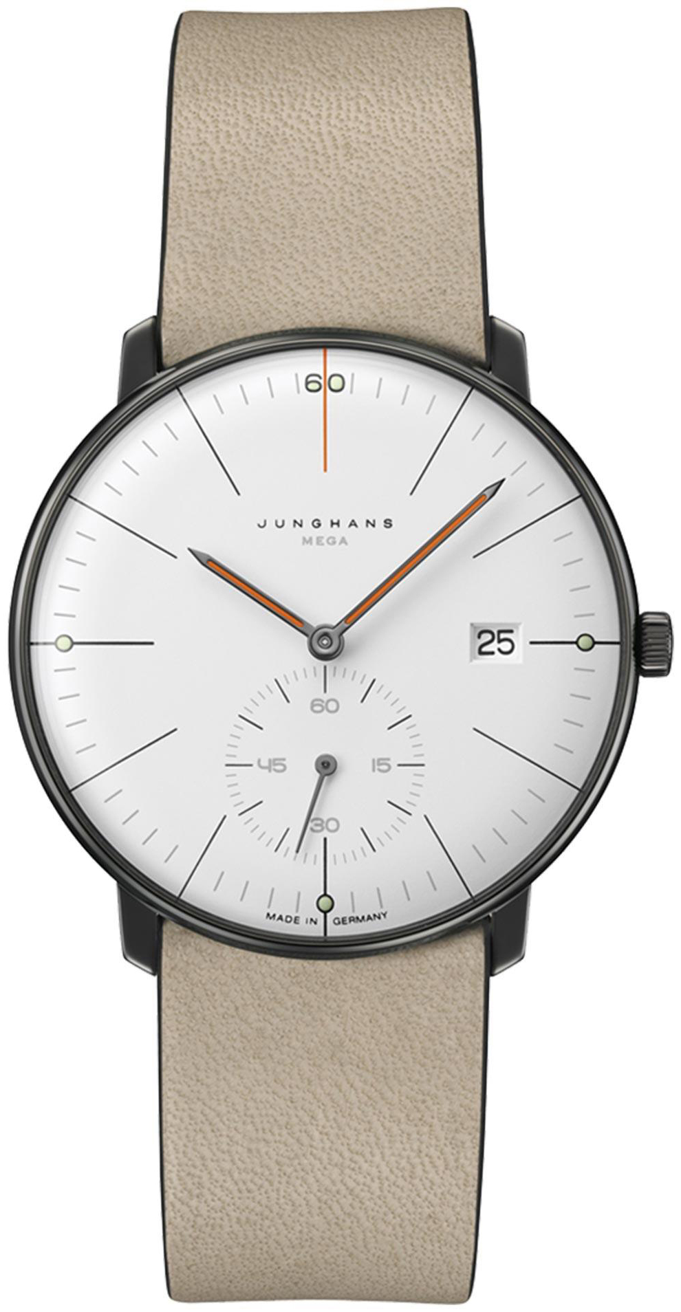 Junghans Miesten kello 58/4100.02 Max Bill Valkoinen/Nahka Ø38 mm