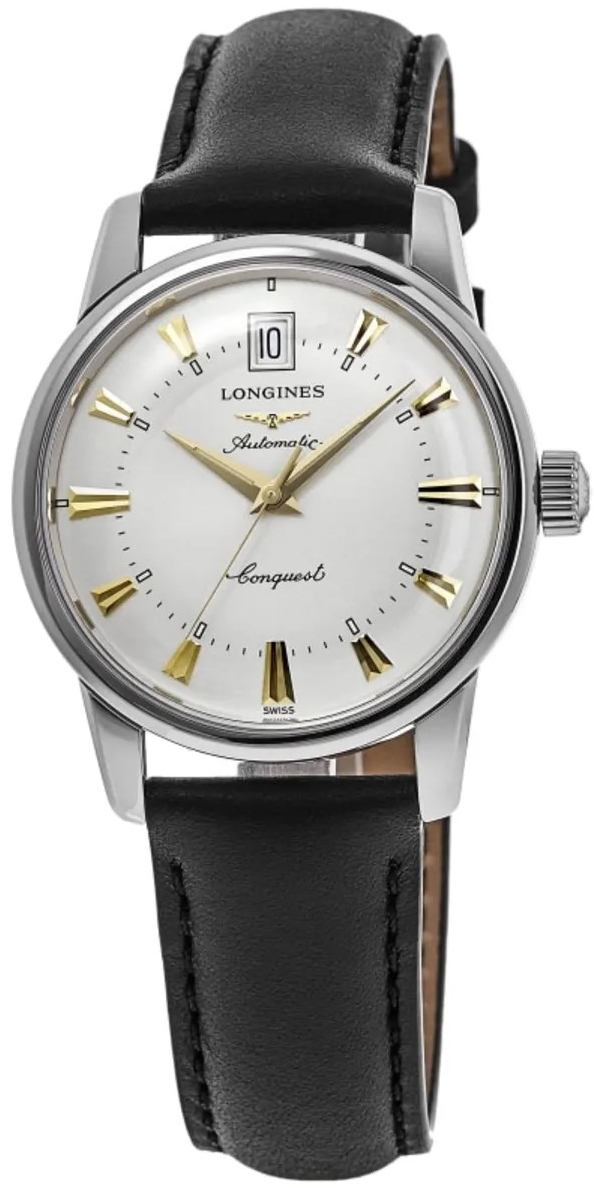 Longines Miesten kello L1.611.4.75.2 Heritage Hopea/Nahka Ø35 mm