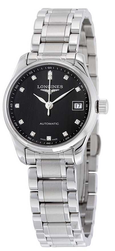 Longines Naisten kello L2.128.4.57.6 Master Musta/Teräs Ø25.5 mm