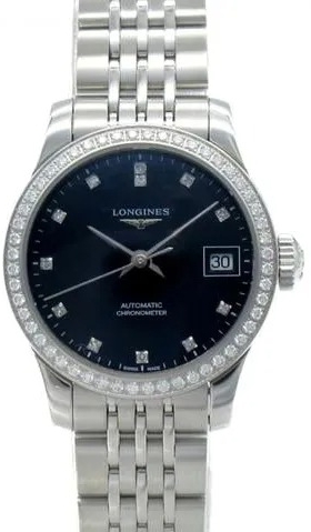 Longines Naisten kello L2.320.0.57.6 Record Musta/Teräs Ø26 mm