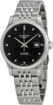 Longines Naisten kello L2.321.4.57.6 Record Musta/Teräs Ø30 mm