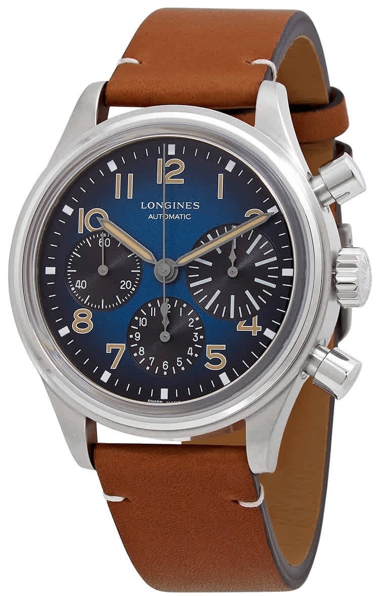 Longines Miesten kello L2.816.1.93.2 Avigation Big Eye Sininen/Nahka