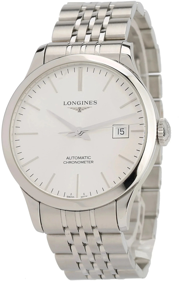 Longines Miesten kello L2.820.4.72.6 Record Hopea/Teräs Ø38.5 mm