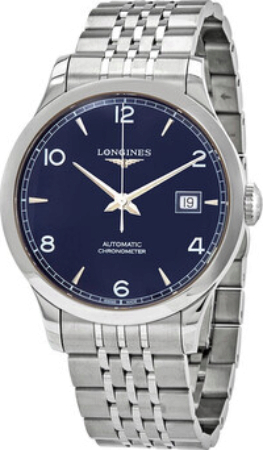 Longines Miesten kello L2.820.4.96.6 Record Sininen/Teräs Ø38.5 mm