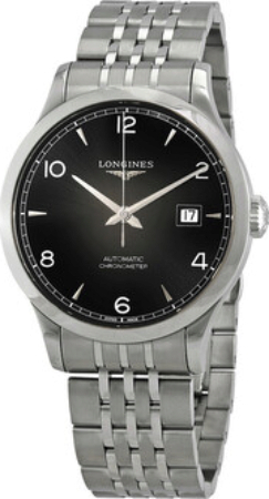 Longines Miesten kello L2.821.4.56.6 Record Musta/Teräs Ø40 mm