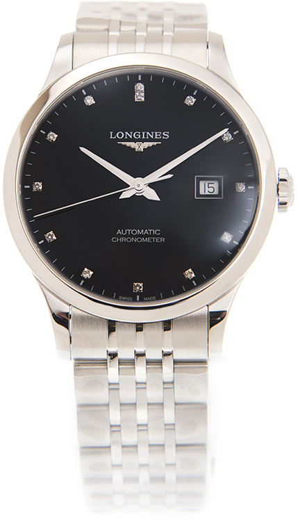 Longines Miesten kello L2.821.4.57.6 Record Musta Ter s 40 mm