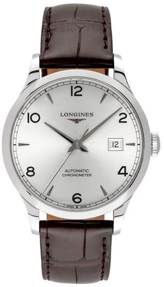 Longines Miesten kello L2.821.4.76.2 Record Hopea/Nahka Ø40 mm