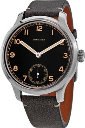 Longines Miesten kello L2.826.4.53.2 Heritage Musta/Nahka Ø43 mm