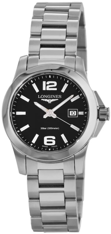 Longines Naisten kello L3.376.4.58.6 Conquest Musta/Teräs Ø29 mm