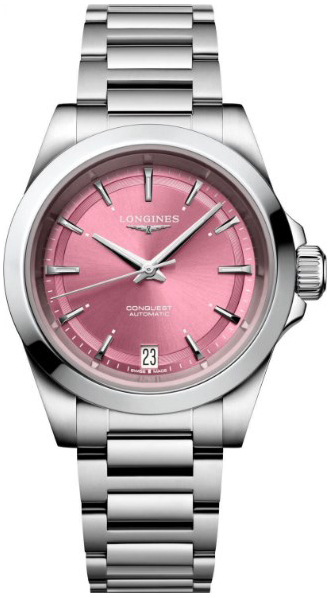 Longines Naisten kello L3.430.4.99.6 Conquest Pinkki/Teräs Ø34 mm